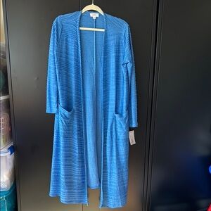 BRAND NEW | With tags | Lularoe | Sarah | Size Medium | Blue Long Open Cardigan